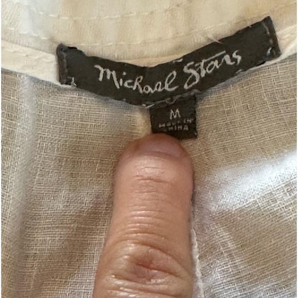 Michael Stars White Linen Drawstring Waist Pants (M) - Picture 4 of 7